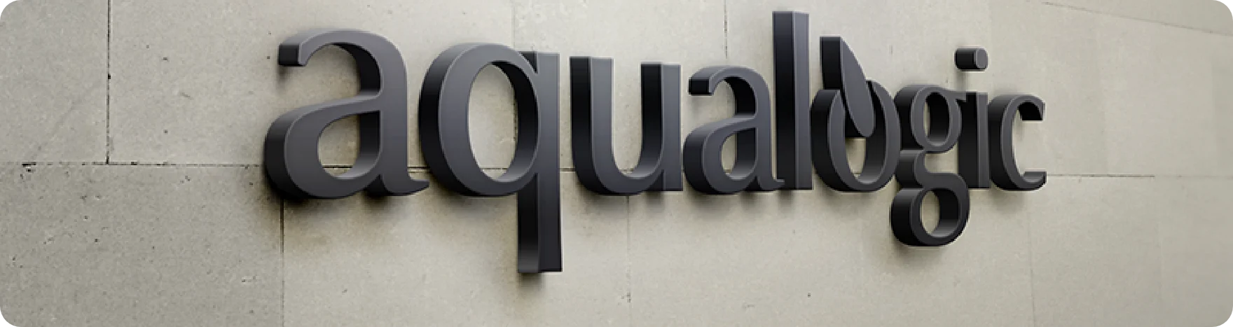 aqualogic logo sign on wall
