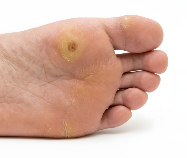 Verruca on the sole of a foot